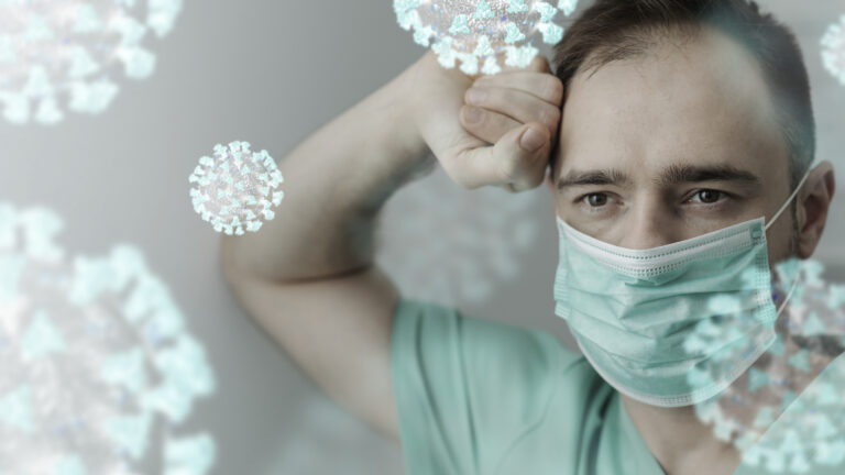 <p>Medical hero fighting the virus</p>
